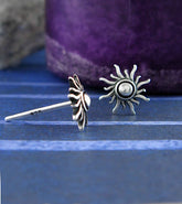 Sun Solar Symbol with Wavy Rays Post Earrings | Woot & Hammy